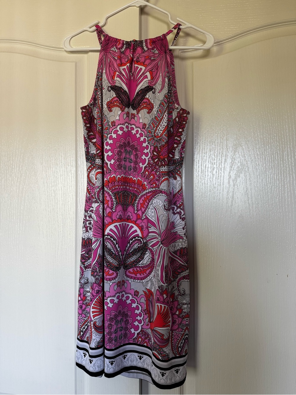 INC International Concepts Pink Paisley Halter Midi Dress